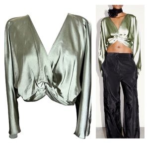ZARA Satin Effect Blouse Size Large